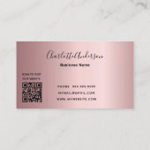 Schoonmaakdienst: blush zilverglitterstof logo QR Visitekaartje (Achterkant)