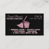 Schoonmaakdienst Dienstmeid Janitoriale roze glins Visitekaartje (Voorkant)