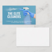 Schoonmaakdienst | Dienstmeisje sproeit waterfles Visitekaartje (Voorkant / Achterkant)