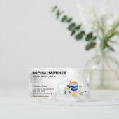 Schoonmaakdienst | Dweil en Bezem | Glanzende Bell Visitekaartje (Staand voorkant)