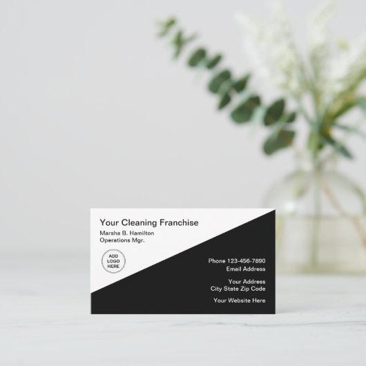 Schoonmaakdienst Franchise Visitekaartje (Staand voorkant)