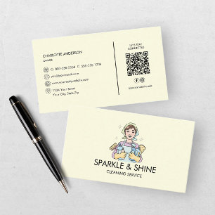 Schoonmaakdienst Gele Huis QR-code Visitekaartje