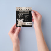 Schoonmaakdienst Geometrisch Zwart Goud Flyer (Hand)