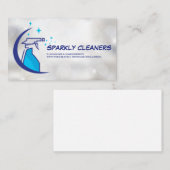Schoonmaakdienst | Glanzende fles spray Visitekaartje (Voorkant / Achterkant)