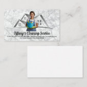 schoonmaakdienst | Glimlachende vrouw Visitekaartje (Voorkant / Achterkant)