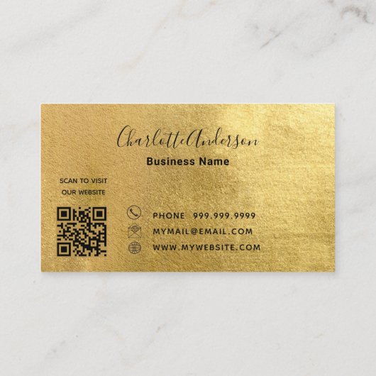 Schoonmaakdienst gouden QR code Visitekaartje (Achterkant)