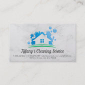 Schoonmaakdienst | Huis zeepbel logo Visitekaartje (Voorkant)