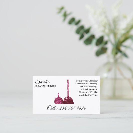 Schoonmaakdienst Janitorial sprankle Trend Visitekaartje (Staand voorkant)