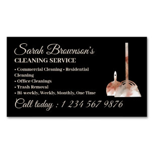 Schoonmaakdienst Janitorial Waterverf Beige Magnetisch Visitekaartje