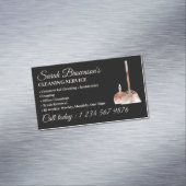 Schoonmaakdienst Janitorial Waterverf Beige Magnetisch Visitekaartje (Voorbeeld)