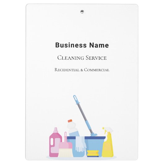 Schoonmaakdienst Klembord (Achterkant)