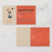 schoonmaakdienst | Lederen achtergrond Visitekaartje (Voorkant / Achterkant)