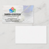 Schoonmaakdienst Logo | Dweilen vloer Visitekaartje (Voorkant / Achterkant)