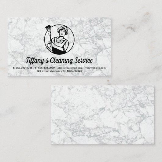 Schoonmaakdienst | Maagd | Dames Schoonmaker Visitekaartje (Voorkant / Achterkant)