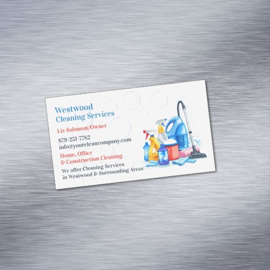 Schoonmaakdienst Magnetisch Visitekaartje (Voorbeeld)