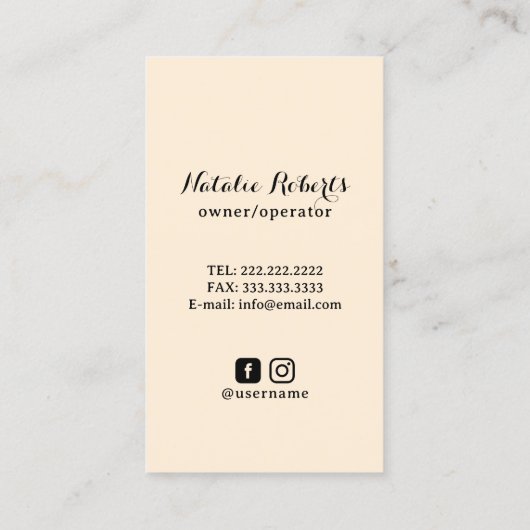 Schoonmaakdienst Maid House Retro Stofzuiger Visitekaartje (Achterkant)