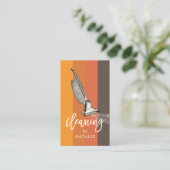 Schoonmaakdienst Maid House Retro Stofzuiger Visitekaartje (Staand voorkant)