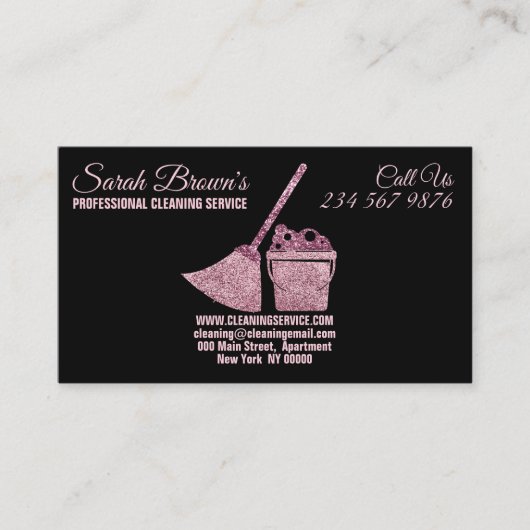 Schoonmaakdienst Maid Janitorial note Visitekaartje (Voorkant)