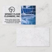 Schoonmaakdienst | Man die vloeren dweilt Visitekaartje (Voorkant / Achterkant)
