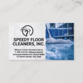 Schoonmaakdienst | Man die vloeren dweilt Visitekaartje (Voorkant)