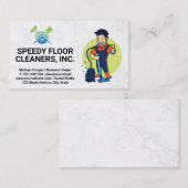 schoonmaakdienst | Man Schoonmaak Vloeren Logo Visitekaartje (Voorkant / Achterkant)