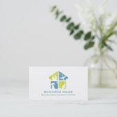 Schoonmaakdienst Modern Logo & QR Code Visitekaartje (Staand voorkant)