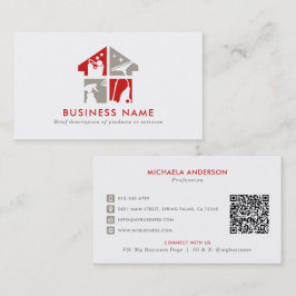 Schoonmaakdienst Modern Logo & QR Code Visitekaartje