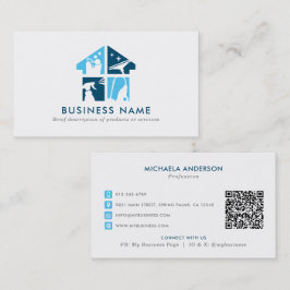 Schoonmaakdienst Modern Logo & QR Code Visitekaartje