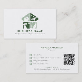 Schoonmaakdienst Modern Logo & QR Code Visitekaartje