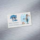 schoonmaakdienst | Mop Broom House Logo Magnetisch Visitekaartje (Voorbeeld)