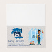 schoonmaakdienst | Mop Broom House Logo Visitekaartje (Buitenkant ongevouwen)