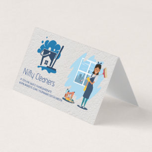 schoonmaakdienst   Mop Broom House Logo Visitekaartje