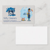 schoonmaakdienst | Mop Broom House Logo Visitekaartje (Voorkant / Achterkant)