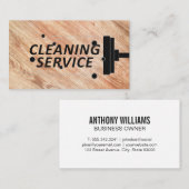 schoonmaakdienst | Mop houten vloer Visitekaartje (Voorkant / Achterkant)
