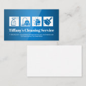 Schoonmaakdienst-pictogrammen | Blauwe Glans Visitekaartje (Voorkant / Achterkant)
