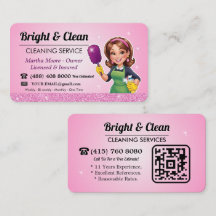 Schoonmaakdienst QR Code Roze Dienstmeid
