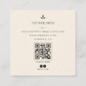 Schoonmaakdienst QR-code Vierkante Visitekaartje (Achterkant)