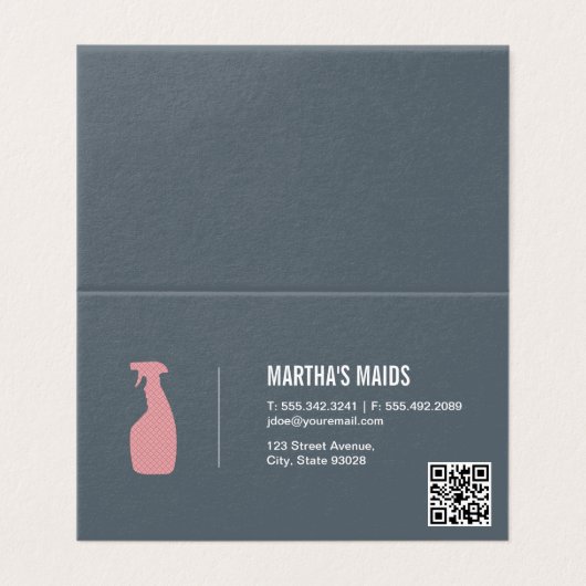 schoonmaakdienst | QR-code Visitekaartje (Buitenkant ongevouwen)