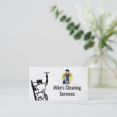 Schoonmaakdienst | Raam schoonmaken | Blauw Arbeid Visitekaartje (Staand voorkant)