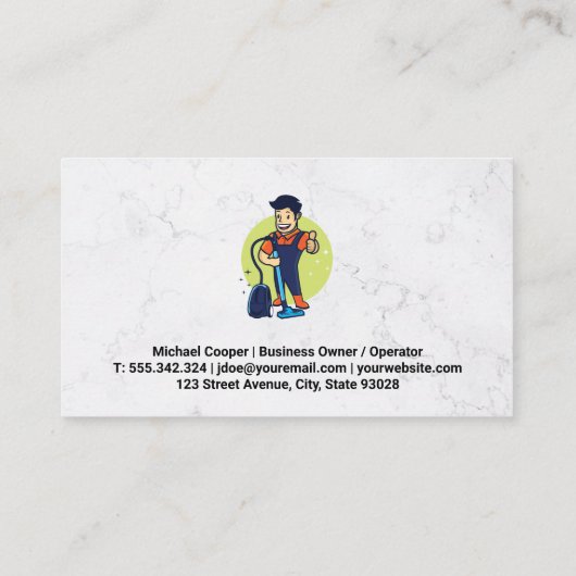 Schoonmaakdienst | Raam schoonmaken | Blauw Arbeid Visitekaartje (Achterkant)