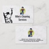 Schoonmaakdienst | Raam schoonmaken | Blauw Arbeid Visitekaartje (Voorkant / Achterkant)