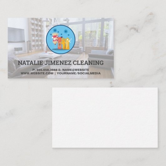 schoonmaakdienst | Schoon interieur Visitekaartje (Voorkant / Achterkant)