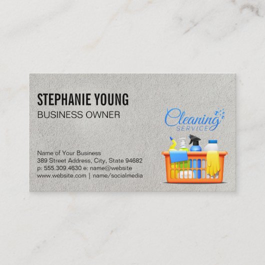 schoonmaakdienst | Schoonmaak Spray en Service Visitekaartje (Voorkant)