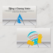 Schoonmaakdienst | Schoonmaakmiddelen Badkamertege Visitekaartje (Voorkant / Achterkant)