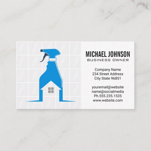 Schoonmaakdienst | Schoonmaakspray Visitekaartje (Voorkant)