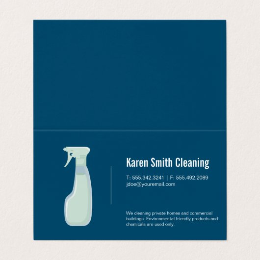 Schoonmaakdienst | Schoonmaakspray Visitekaartje (Buitenkant ongevouwen)
