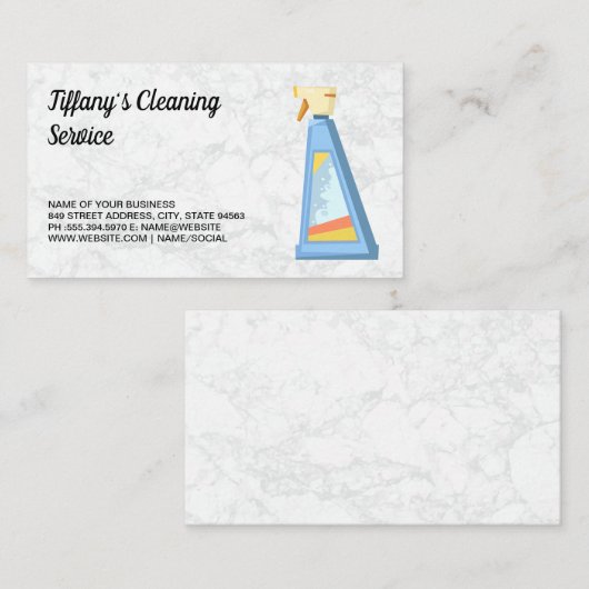 Schoonmaakdienst | Schoonmaakspray Visitekaartje (Voorkant / Achterkant)