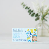 Schoonmaakdienst Schoonmaakster Bruin haar Visitekaartje (Staand voorkant)