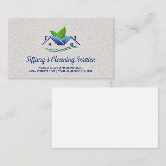 schoonmaakdienst | schoonmaakster | Huis Logo Visitekaartje (Voorkant / Achterkant)