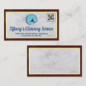 Schoonmaakdienst | Squeegee-logo | QR-code Visitekaartje (Voorkant / Achterkant)